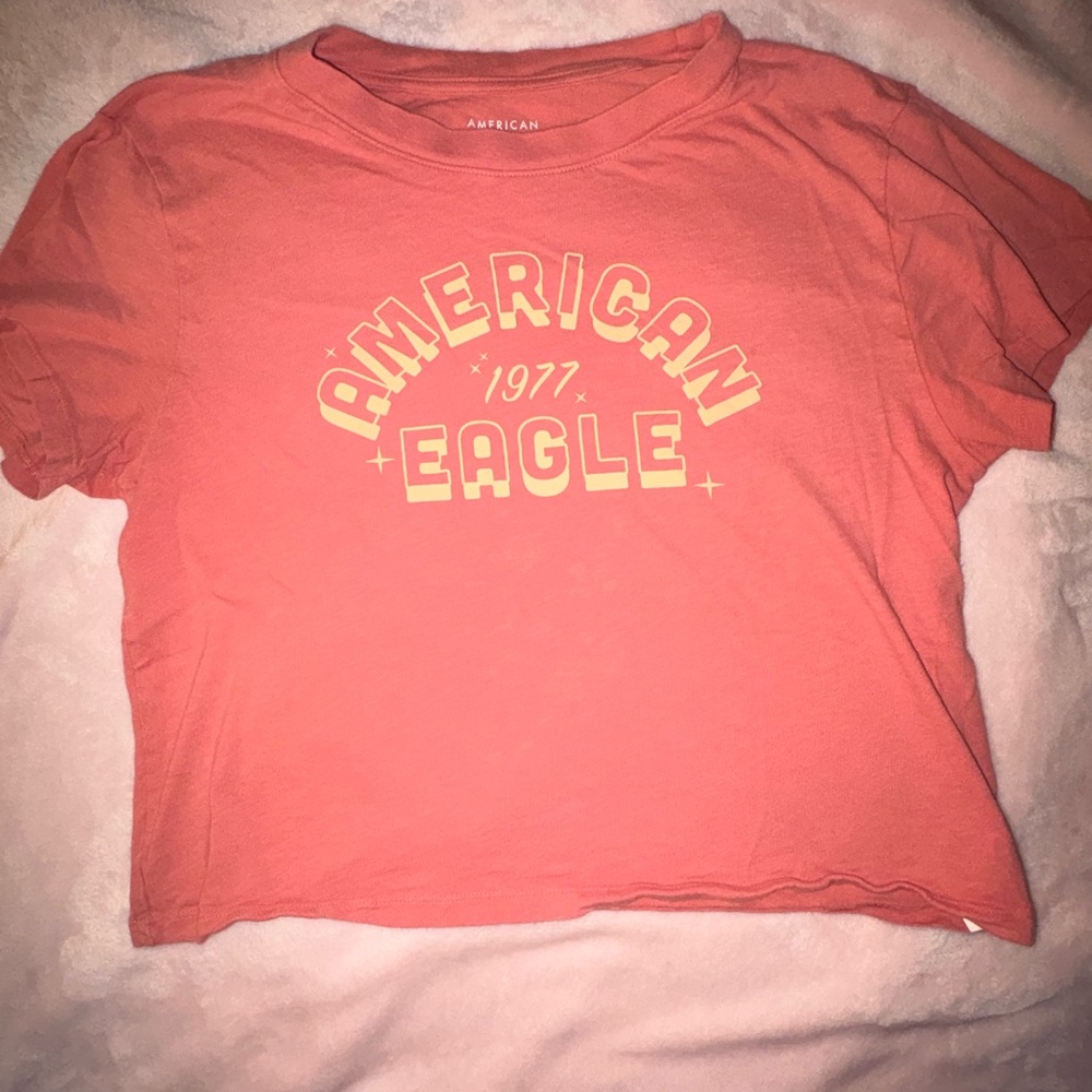 American Eagle Coral Crew Neck Tee